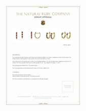 0.22 Ct.Tw. Ruby Natural Diamond Hoops Earrings, 14K Yellow Gold Appraisal