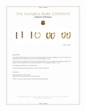 0.22 Ct.Tw.Total Carat Weight Ruby and Natural Diamond Hoops Earrings, 14K Yellow Gold Appraisal