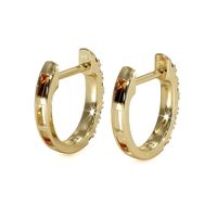 0.22 Ct.Tw. Ruby Natural Diamond Hoops Earrings, 14K Yellow Gold Image