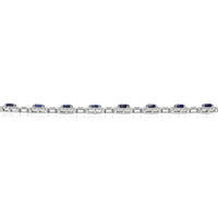 5.32 Ct. Blue Sapphire and Natural Diamond Necklace, 18K White Gold Image