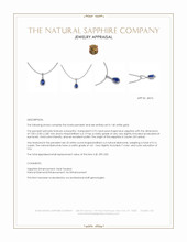 0.75 Ct. Blue Sapphire and Natural Diamond Pave Pendant, 14K White Gold Appraisal