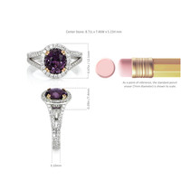 2.41 Ct. Violet Sapphire and Natural Diamond Pave Ring, 14K White & Rose Image