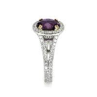 2.41 Ct. Violet Sapphire and Natural Diamond Pave Ring, 14K White & Rose Image