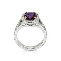 2.41 Ct. Violet Sapphire and Natural Diamond Pave Ring, 14K White & Rose Image