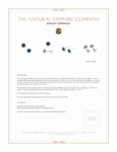 1.00 Ct.Tw.Total Carat Weight Greenish Blue Sapphire and Natural Diamond Pave Earrings, 18K White Gold Appraisal