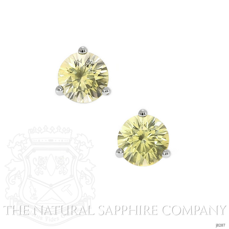 0.60 Ct.Tw. Yellow Sapphire Studs Earrings, 14K White Gold