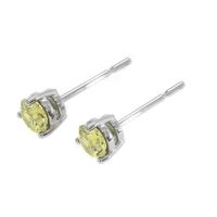 0.60 Ct.Tw. Yellow Sapphire Studs Earrings, 14K White Gold Image