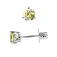 0.60 Ct.Tw. Yellow Sapphire Studs Earrings, 14K White Gold Image