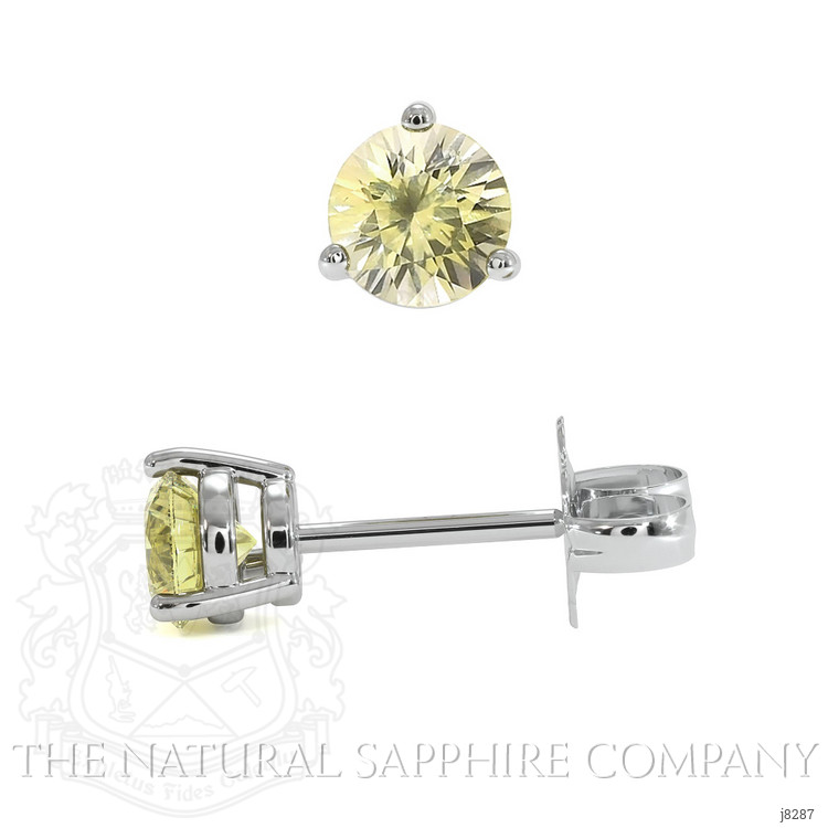 0.60 Ct.Tw. Yellow Sapphire Studs Earrings, 14K White Gold