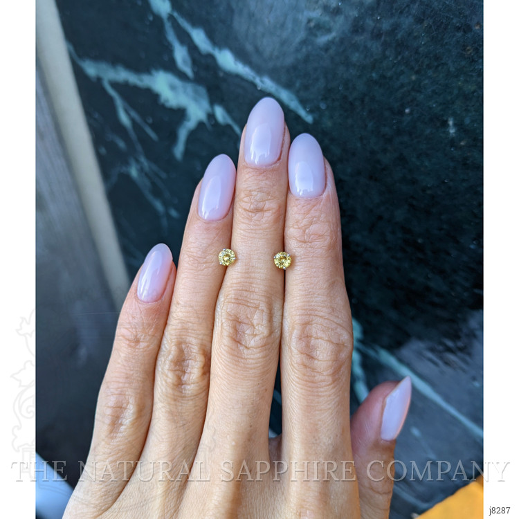 0.60 Ct.Tw. Yellow Sapphire Studs Earrings, 14K White Gold