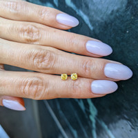 0.60&nbsp;Ct.Tw.Total Carat Weight Yellow Sapphire Studs Earrings, 14K White Gold Life Style