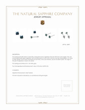 0.80 Ct.Tw. Bluish Green Sapphire Studs Earrings, 14K White Gold Appraisal