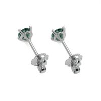 0.80 Ct.Tw. Bluish Green Sapphire Studs Earrings, 14K White Gold Image