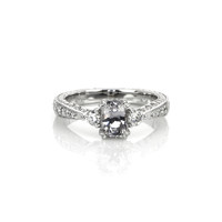 1.45 Ct. Sapphire Natural Diamond Antique Style Ring, 14K White Gold Video