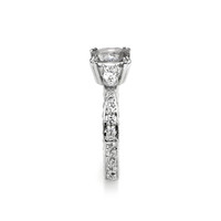 1.45 Ct. White Sapphire and Natural Diamond Antique Style Ring, 14K White Gold Image