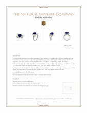 4.90 Ct. Sapphire Natural Diamond Antique Style Ring, 18K White Gold Appraisal