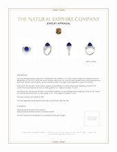 7.19 Ct. Blue Sapphire and Natural Diamond Antique Style Ring, Platinum 950 Appraisal