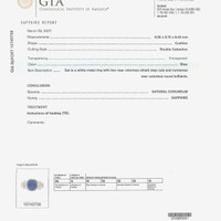 7.19 Ct. Blue Sapphire and Natural Diamond Antique Style Ring, Platinum 950 Scan Report