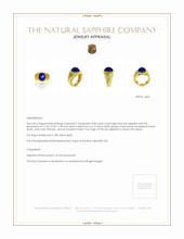 9.00 Ct. Blue Sapphire Men's Ring, 18K Yellow Gold Appraisal