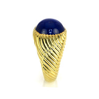 9.00 Ct. Blue Sapphire Men's Ring, 18K Yellow Gold Image