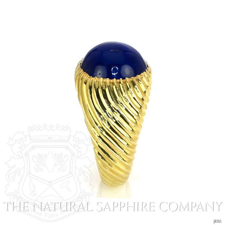 9.00 Ct. Blue Sapphire Men's Ring, 18K Yellow Gold