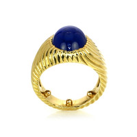 9.00 Ct. Blue Sapphire Men's Ring, 18K Yellow Gold Image