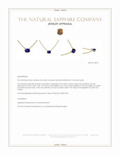 0.50 Ct. Blue Sapphire Bezel Necklace, 14K Yellow Gold Appraisal