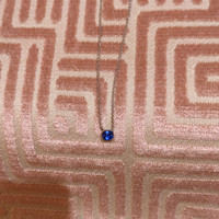 0.50 Ct. Blue Sapphire Bezel Necklace, 14K White Gold Life Style