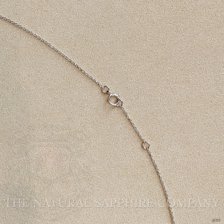 0.50 Ct. Blue Sapphire Bezel Necklace, 14K White Gold