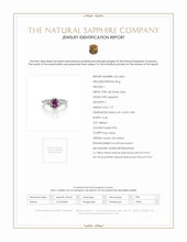 1.19 Ct. Purplish Pink Sapphire and Natural Diamond Three Stone Ring, 18K White Gold Scan Report