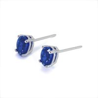 1.00 Ct.Tw.Total Carat Weight Sapphire Studs Earrings, 14K White Gold Image
