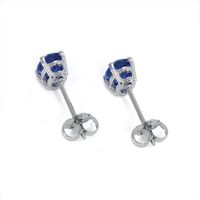 1.00 Ct.Tw.Total Carat Weight Sapphire Studs Earrings, 14K White Gold Image