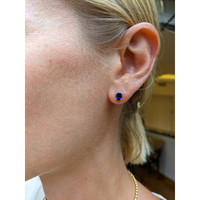 1.00&nbsp;Ct.Tw.Total Carat Weight Blue Sapphire Studs Earrings, 14K White Gold Life Style