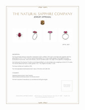 3.98 Ct. Pink Sapphire and Natural Diamond Pave Ring, Platinum 950 Appraisal