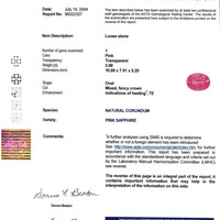 3.98 Ct. Pink Sapphire and Natural Diamond Pave Ring, Platinum 950 Scan Report