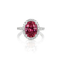 3.98 Ct. Sapphire Natural Diamond Pave Ring, Platinum 950 Video