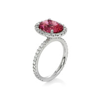 3.98 Ct. Pink Sapphire and Natural Diamond Pave Ring, Platinum 950 Image