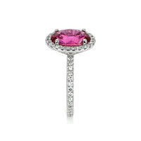 3.98 Ct. Pink Sapphire and Natural Diamond Pave Ring, Platinum 950 Image