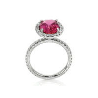 3.98 Ct. Pink Sapphire and Natural Diamond Pave Ring, Platinum 950 Image
