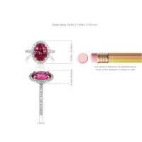 3.98 Ct. Pink Sapphire and Natural Diamond Pave Ring, Platinum 950 Image