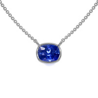 0.50 Ct. Blue Sapphire Bezel Necklace, 14K White Gold Video