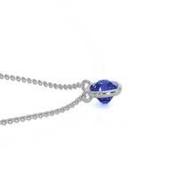 0.50 Ct. Blue Sapphire Bezel Necklace, 14K White Gold Image