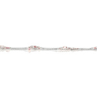1.00 Ct. White Sapphire and Pink Sapphire Accent Stones Necklace, 18K White Gold Image