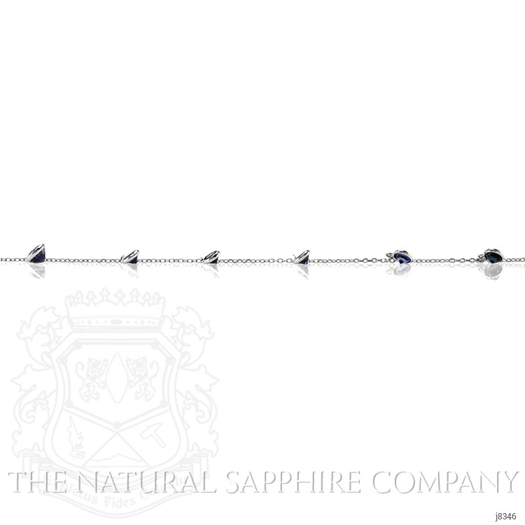 4.80 Ct. Blue Sapphire Accent Stones Necklace, 18K White Gold