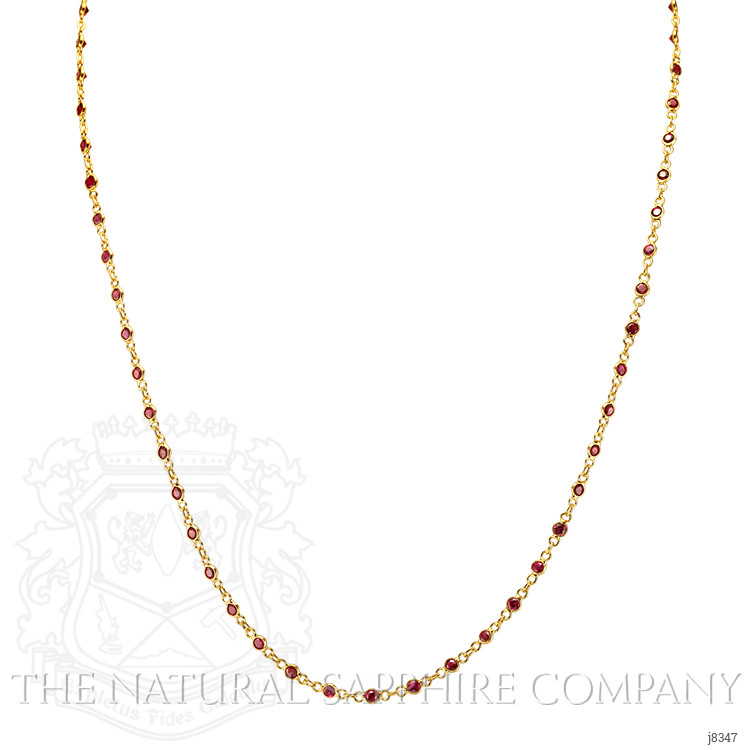 3.15 Ct. Ruby Bezel Necklace, 18K Yellow Gold