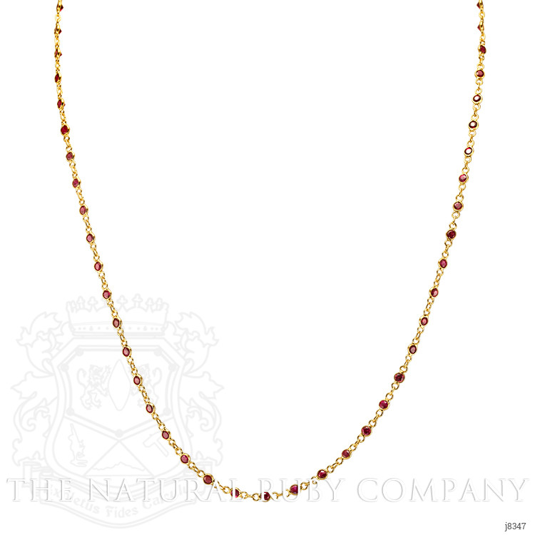 3.15 Ct. Ruby Bezel Necklace, 18K Yellow Gold