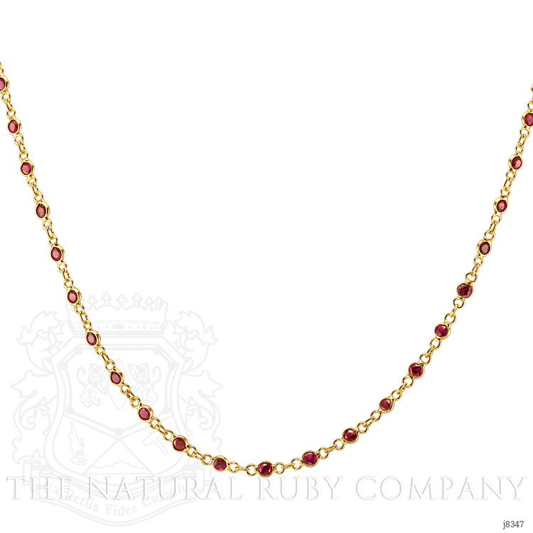 3.15 Ct. Ruby Bezel Necklace, 18K Yellow Gold