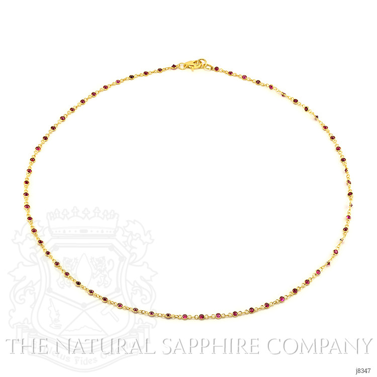 3.15 Ct. Ruby Bezel Necklace, 18K Yellow Gold