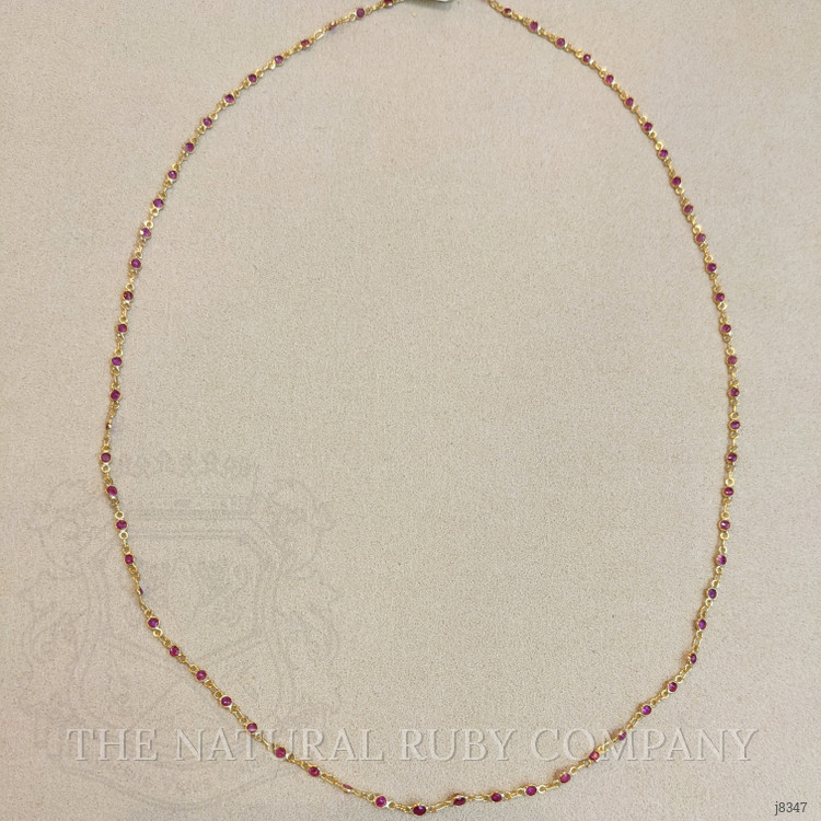 3.15 Ct. Ruby Bezel Necklace, 18K Yellow Gold