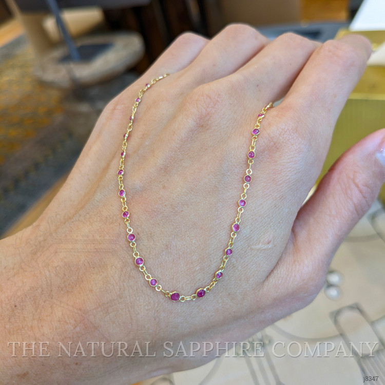 3.15 Ct. Ruby Bezel Necklace, 18K Yellow Gold